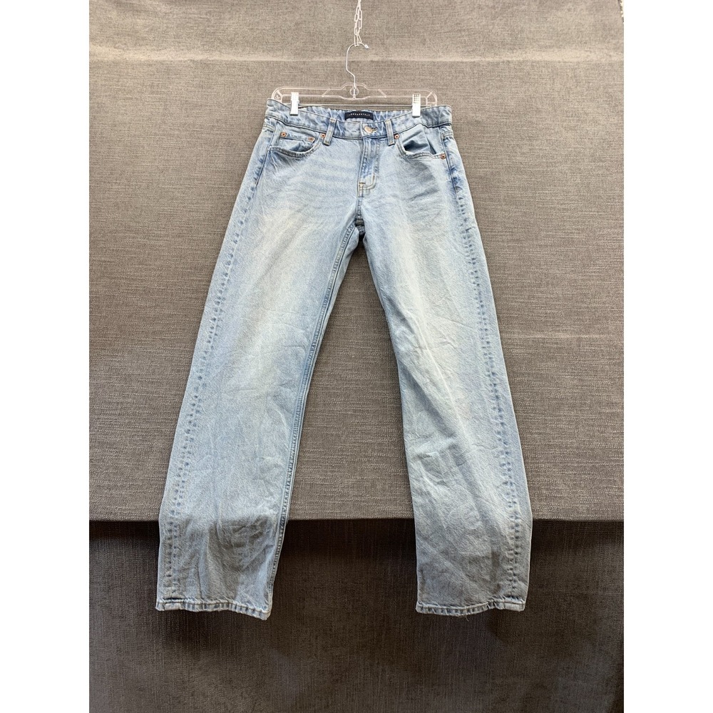Aéropostale‎ Baggy Jeans Womens 6R Blue Low Rise Whiskered Denim Cotton Straight